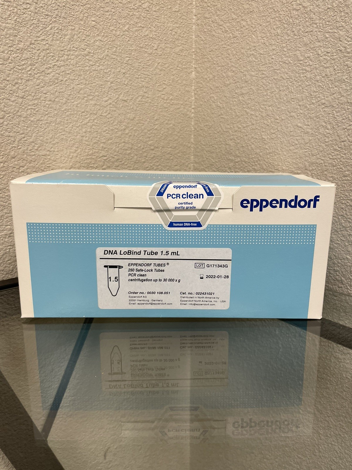 Eppendorf DNA LoBind Tube 1.5mL, 0030108051, 250/pcs