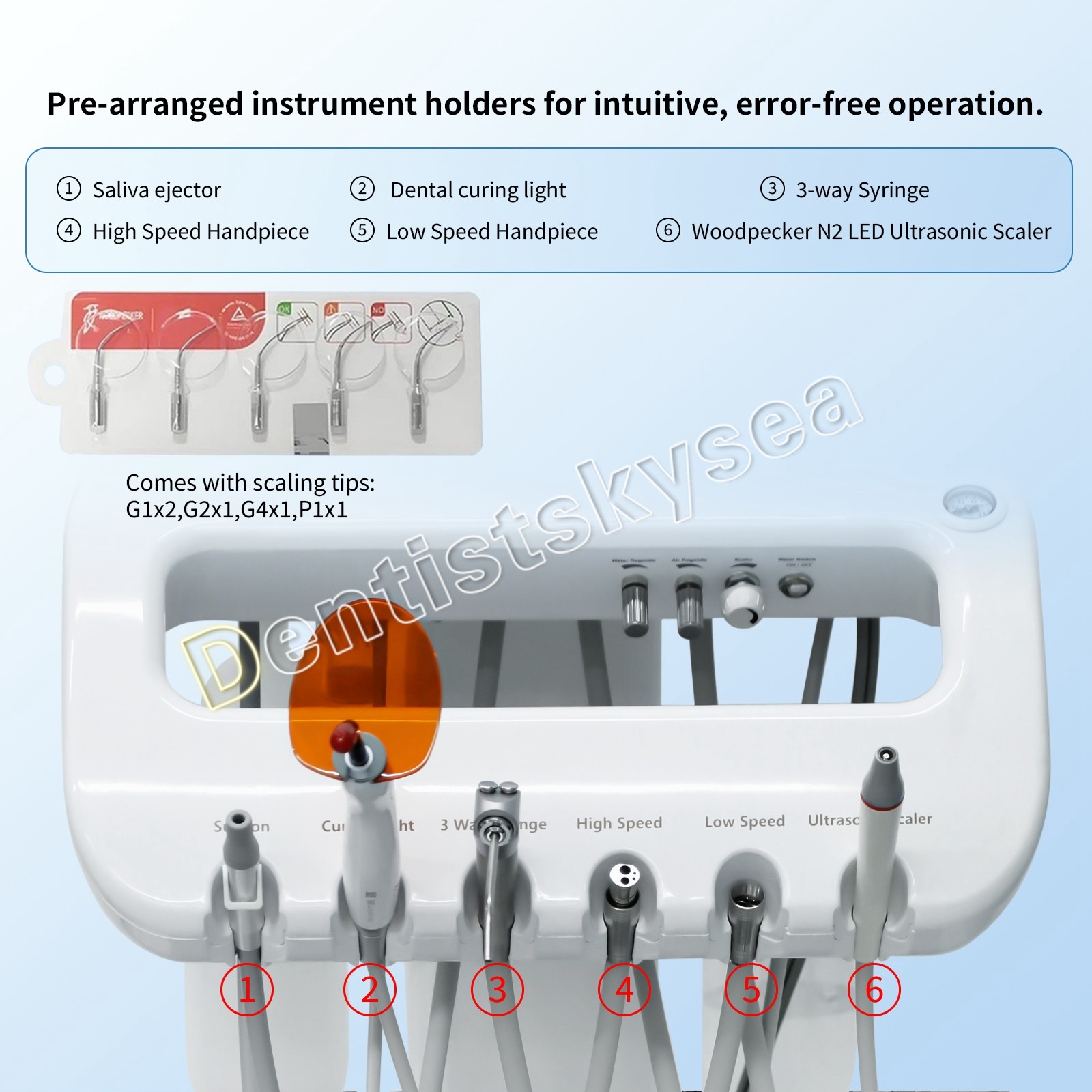 Mini Mobile Dental Unit with Air Compressor Portable Dental Therapy Cart Vet