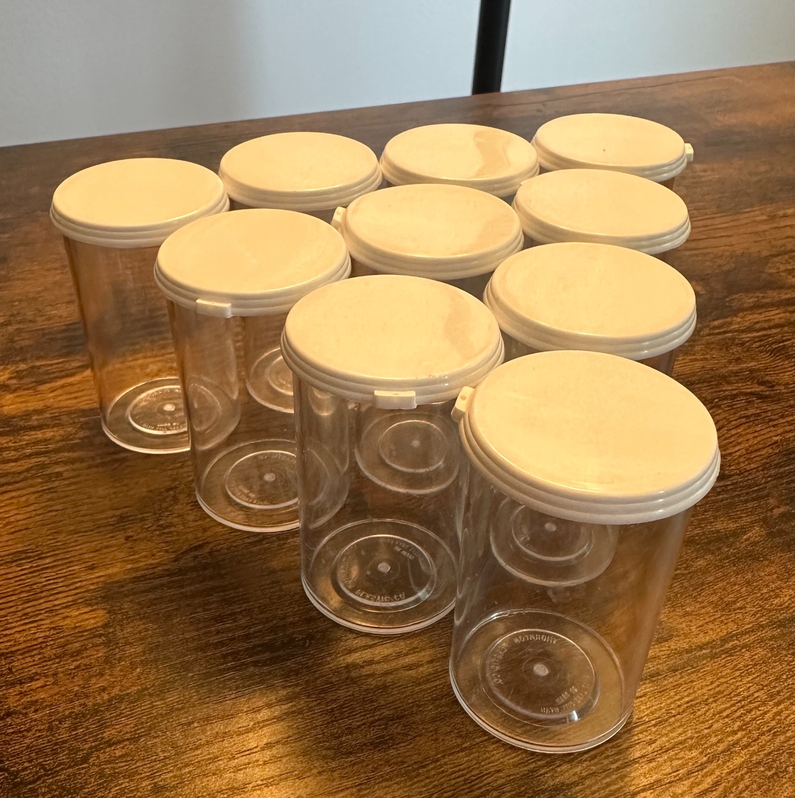 20 Dram (74ml) Clear Plastic Vial White Snap Cap 10 per Pack with 10 labels