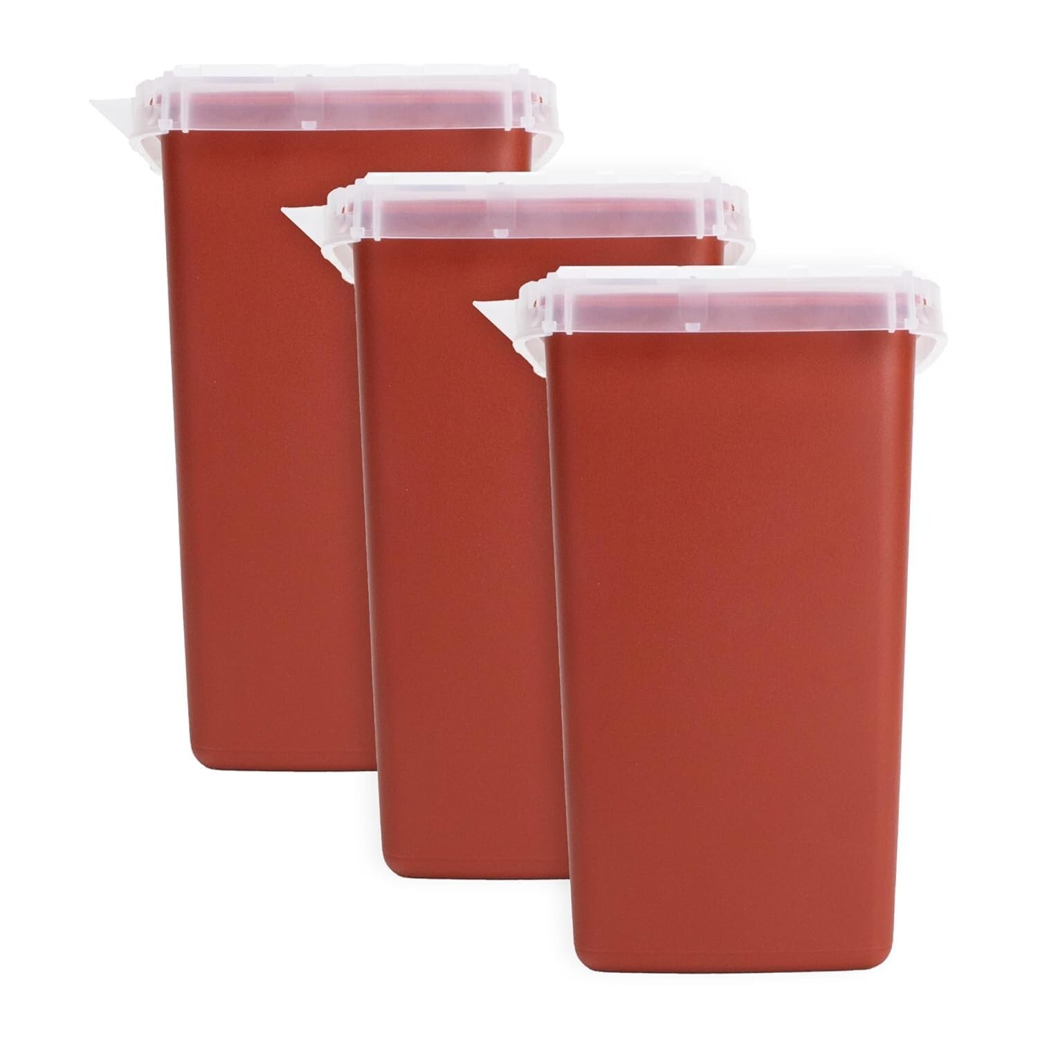 Sharps Container, 1 Quart, Biohazard Needle and Syringe Disposal, 3 Pack