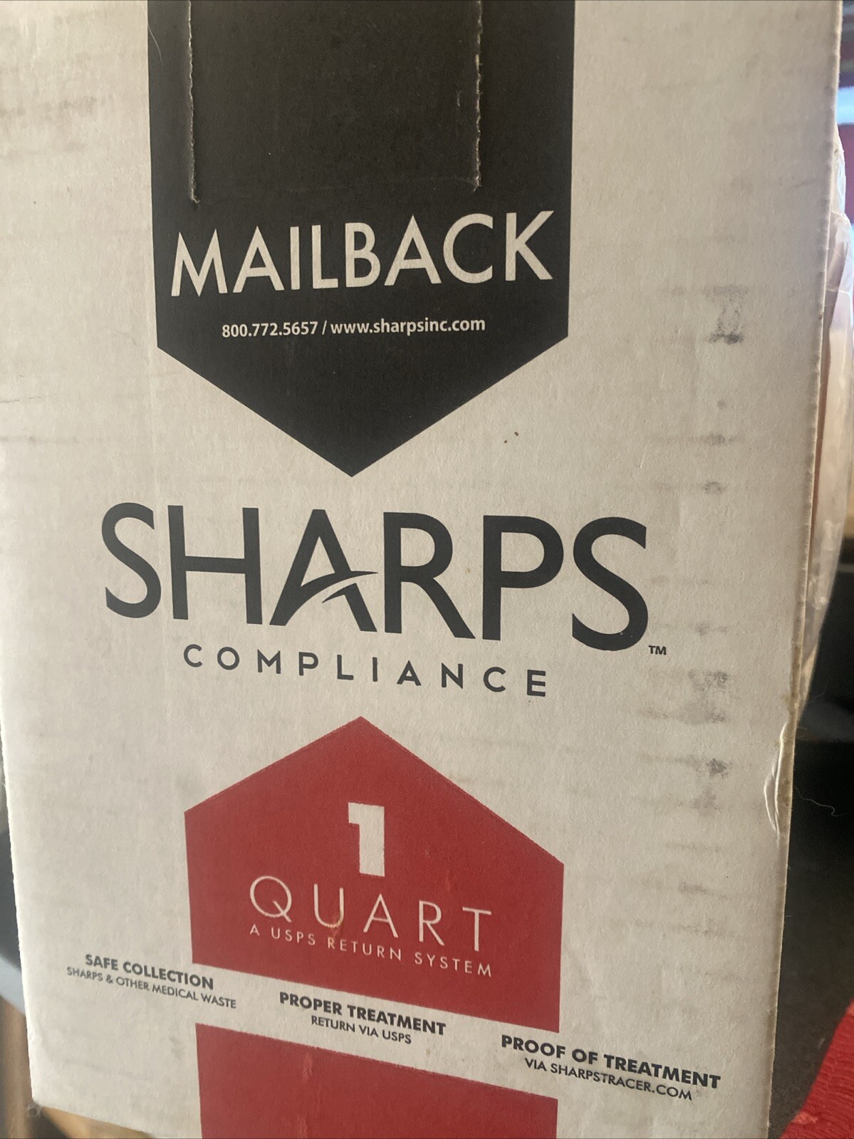 SHARP’S COMPLIANCE Mailback System Authorized Biohazard Medical Waste One Quart