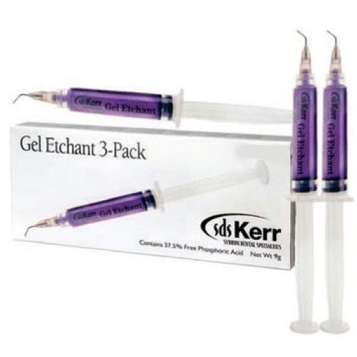 Kerr Dental Etch Etchant Gel 3x 3g Syringes w/ Dispense Tips, Purple Color 31297