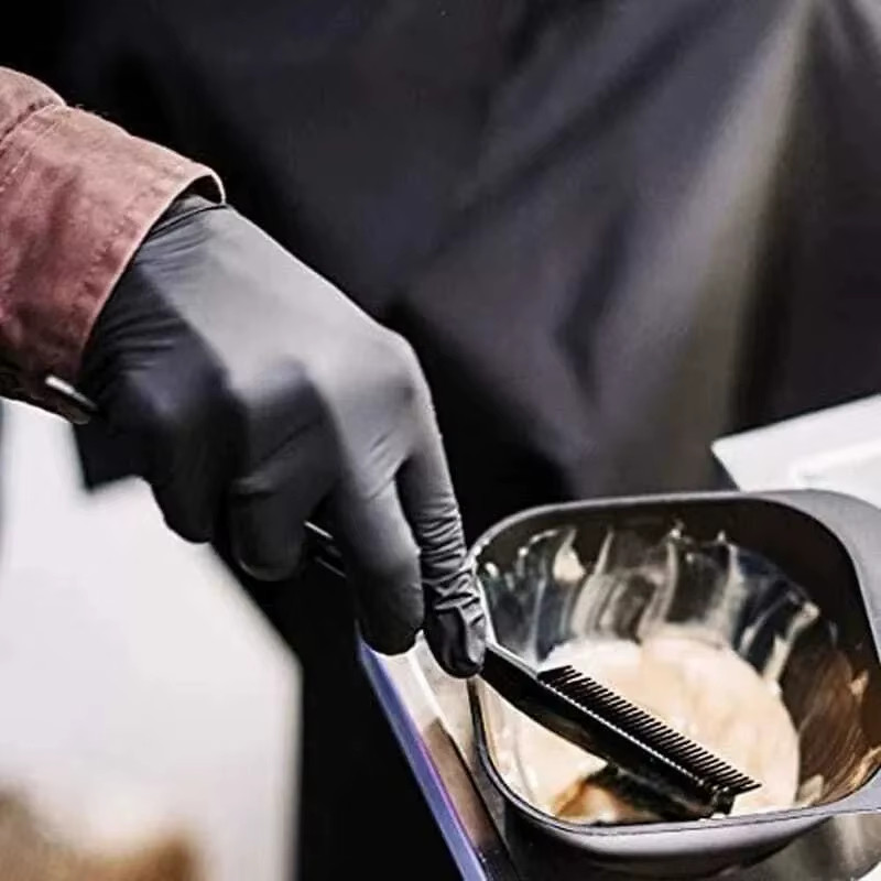 Black Nitrile Disposable Gloves Thickened Waterproof Cleaning Tattoo US