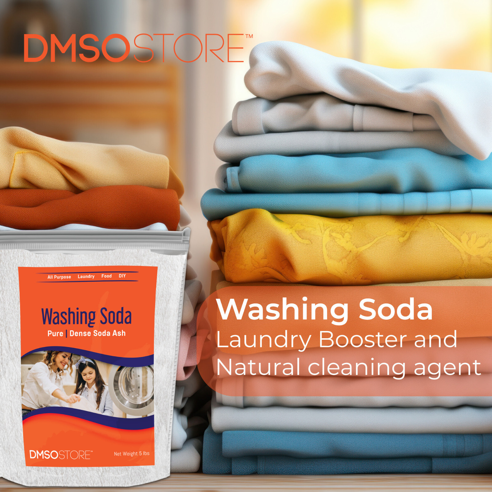 Sodium Carbonate (Soda Ash) 99.95% Purity: Laundry Washing Soda 5lb