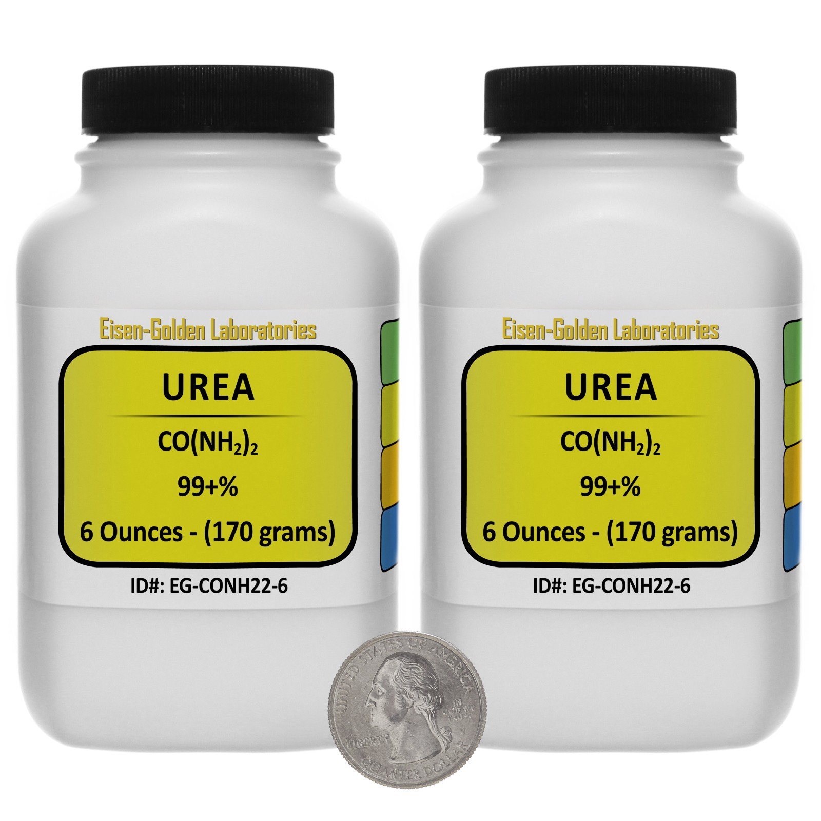 Urea [CH4N2O] 99+% ACS Grade Prills 12 Oz in Two Space-Saver Bottles USA