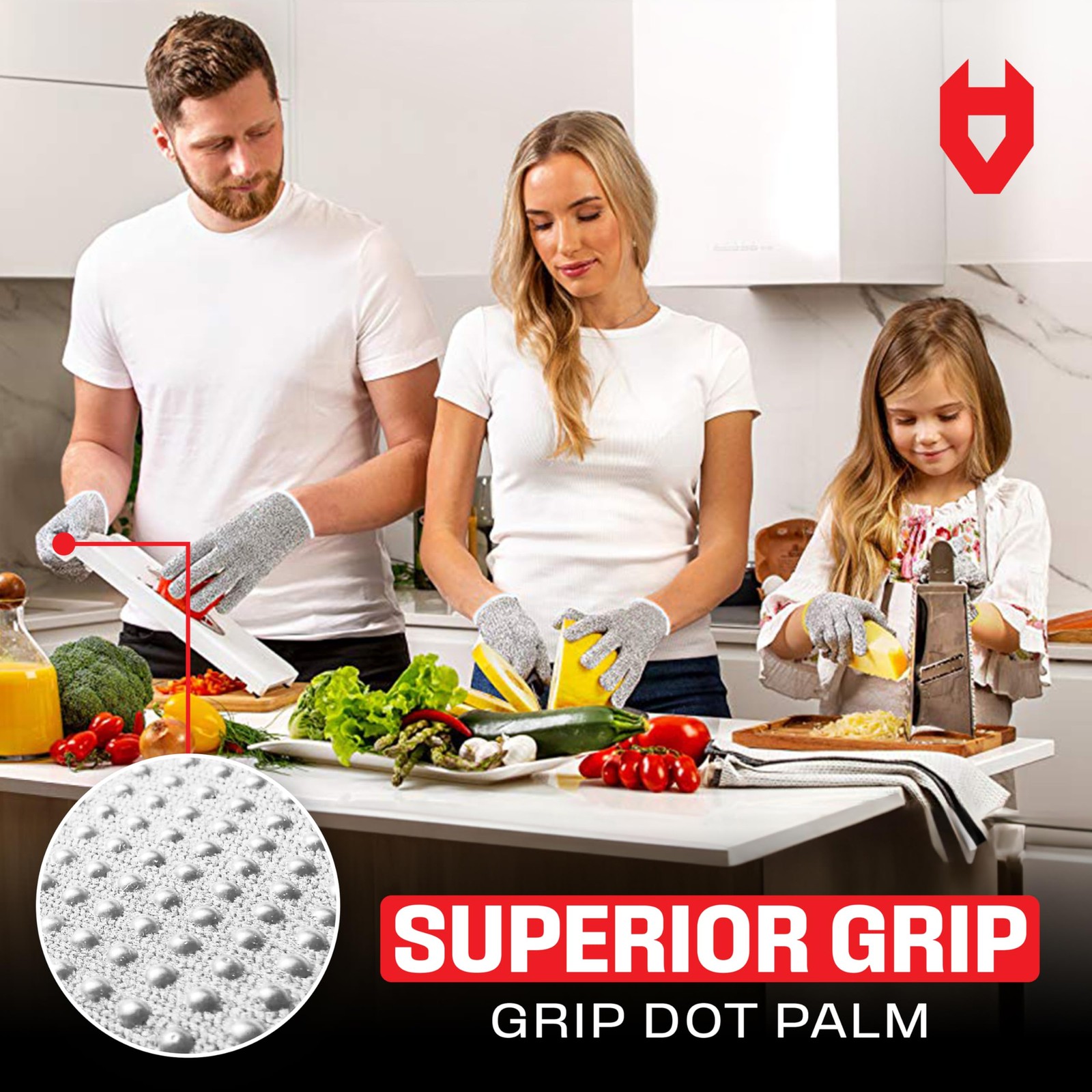 Nocry Cut Resistant Gloves Grip Dots – Breathable Lightweight Cutting Gloves