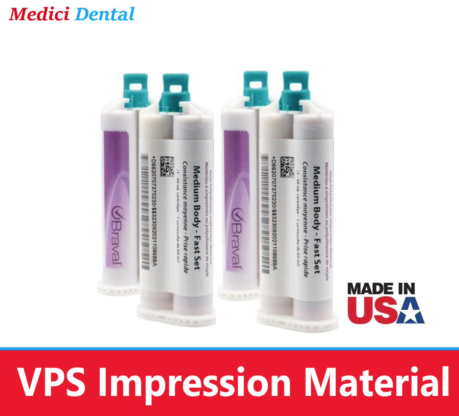Dental Impression Material, VPS Heavy & Light Body, Monophase, Fast & Regular
