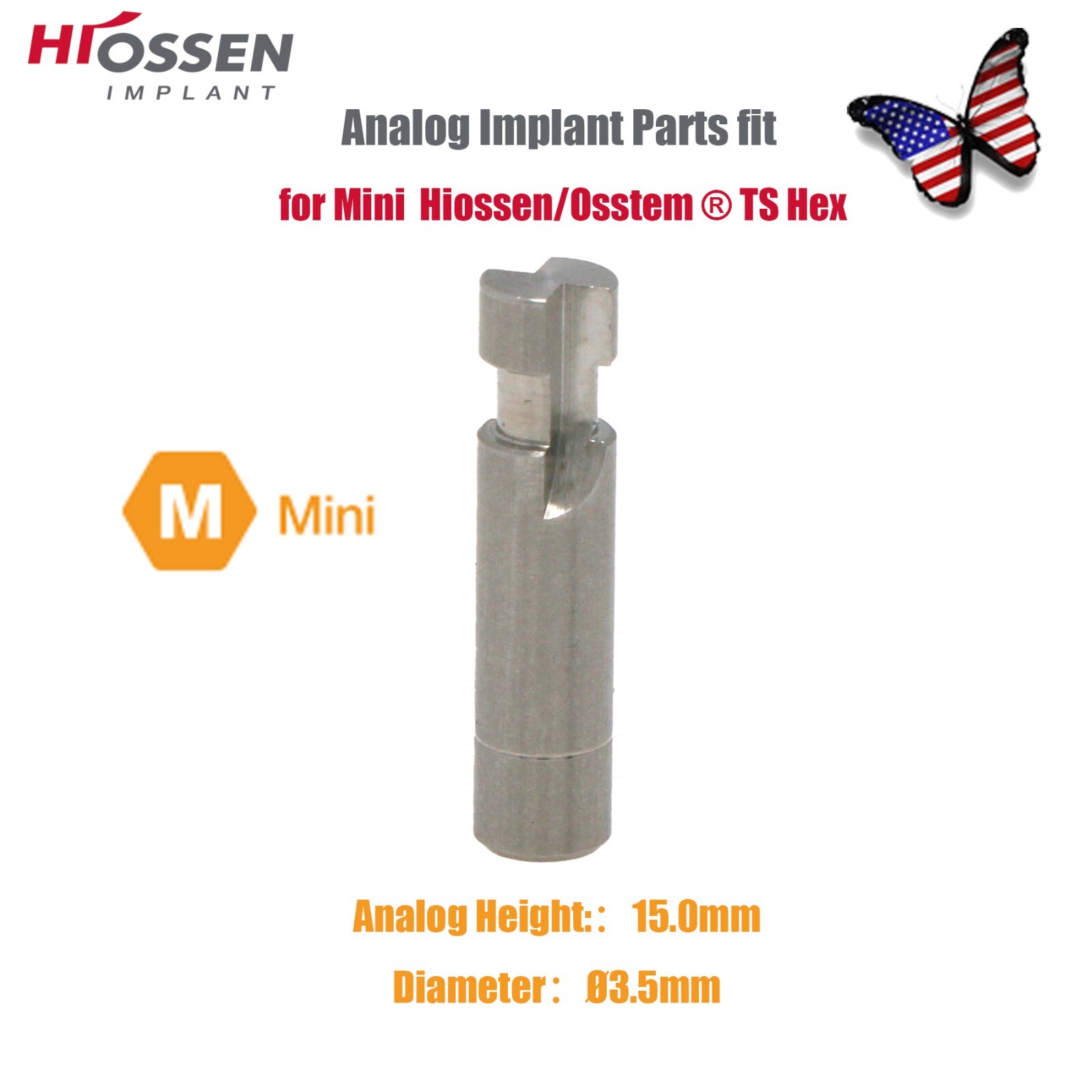US Dental Lab Analog Implant ET Transfer fit Osstem Hiossen ET Mini/Regular