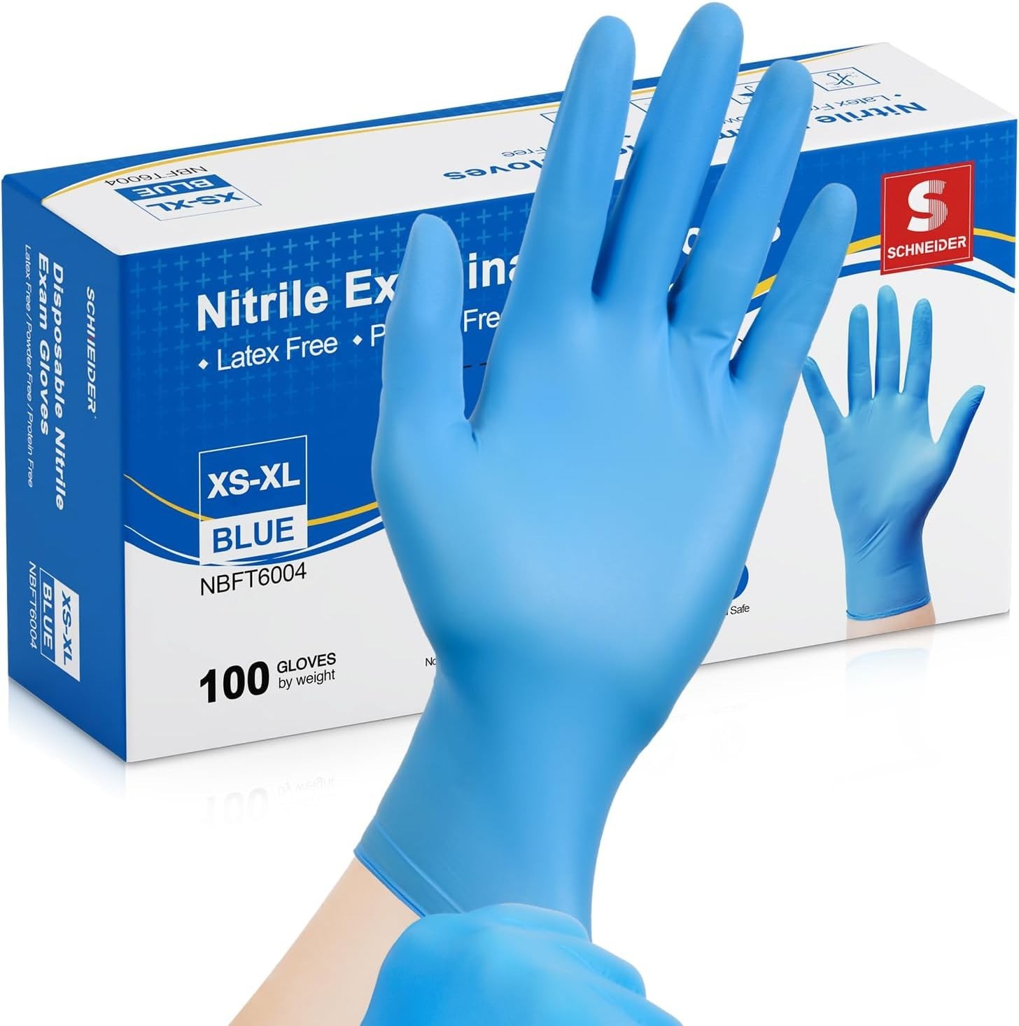 Durable Blue Nitrile Exam Gloves for Cooking & Cleaning – 100 Count, Latex Free