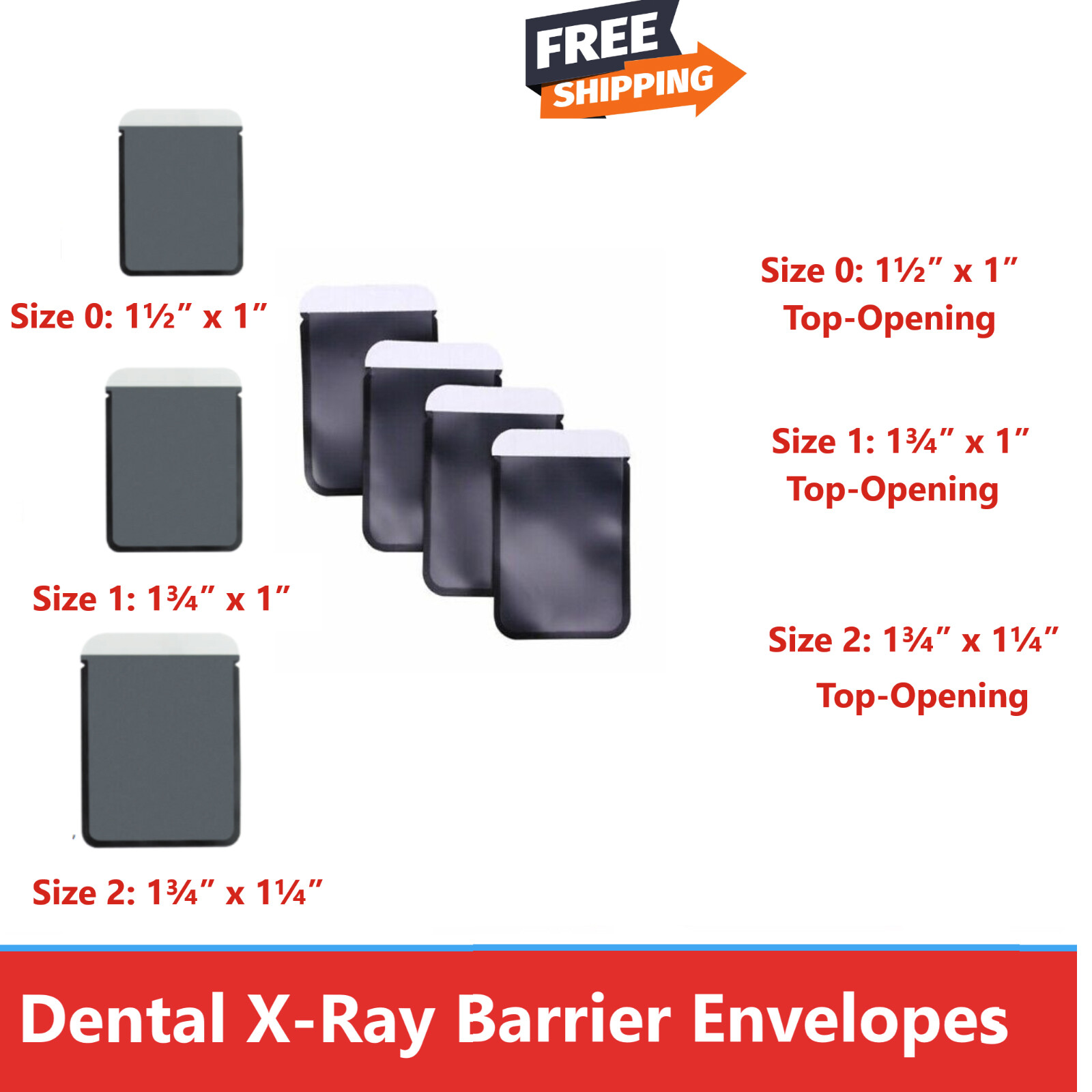 Barrier Envelopes for Phosphor Plate Dental Digital X-Ray Size 0 1 2 3 4, ScanX