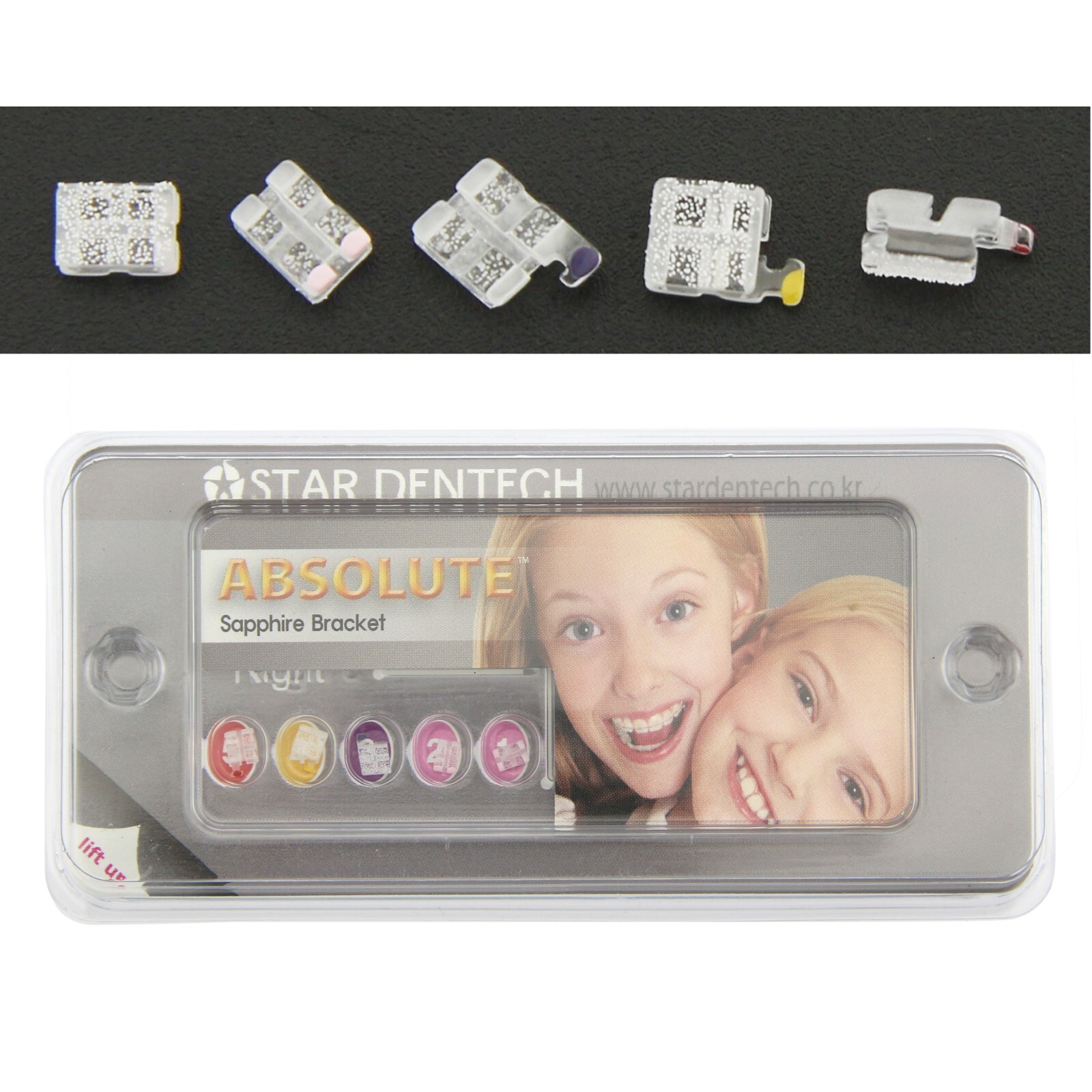 STAR ABSOLUTE Orthodontic Sapphire Brackets Monocystalline Clear Braces MBT 022