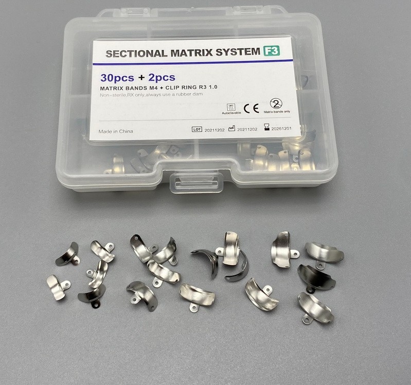 Dental Sectional Matrix Bands Systems Tofflemire Seperate Ring Clamp Black Kit
