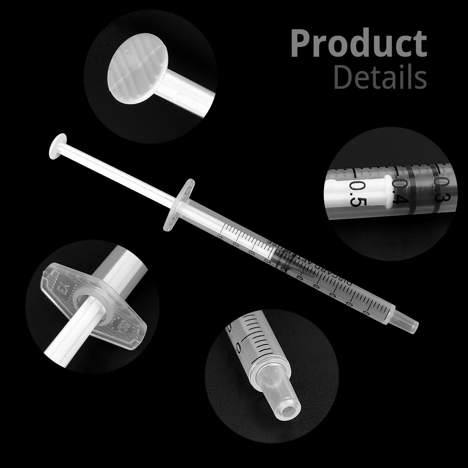 5 Pcs Syringes Without Needle, 1ml Plastic Syringe Syringe for Liquid, for Sc…