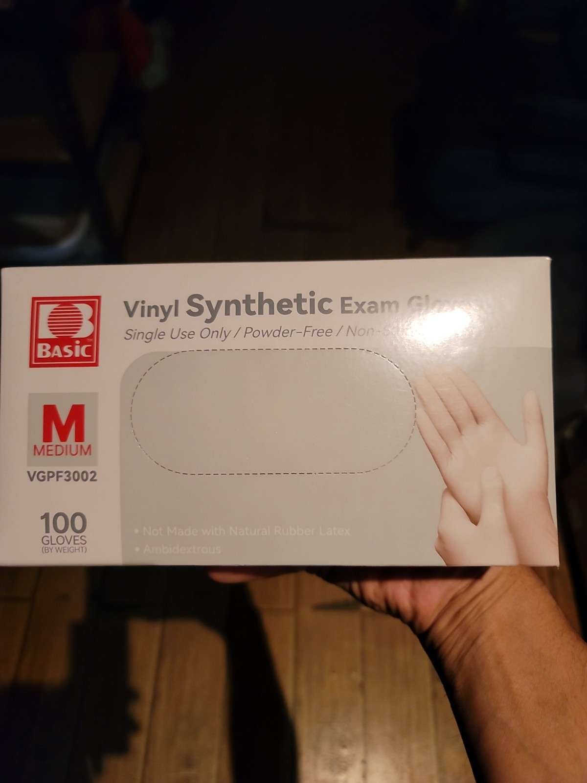 Basic Medium Clear Vinyl Synthetic Exam Gloves – Case of 1000 (VGPF 3002)
