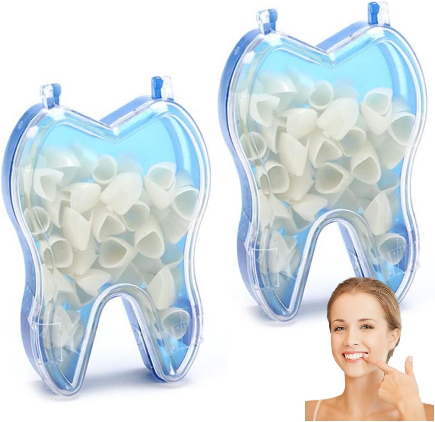 100 Pcs Tooth Caps for Broken Mixed Sizes Dental Temporary Crown Kit…