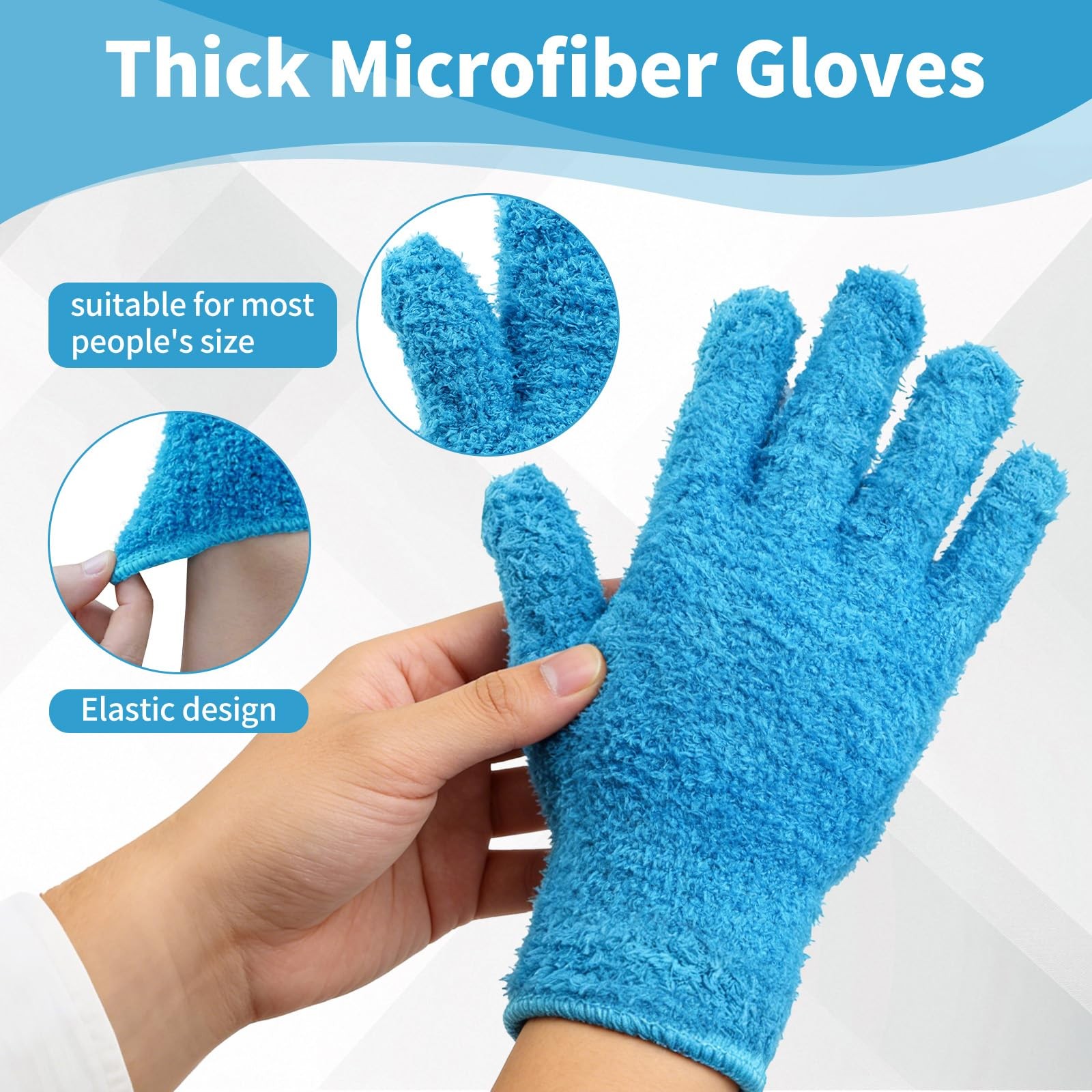 Microfiber Dusting Cleaning Gloves for House, Plants, Cars, Blinds, Windows