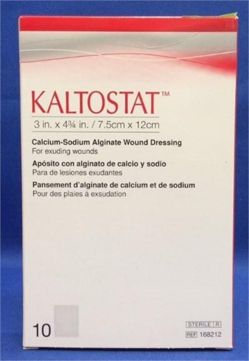 Kaltostat Calcium Sodium Alginate Dressing 3″ L X 4-3/4″ W Size Rectangle Shape