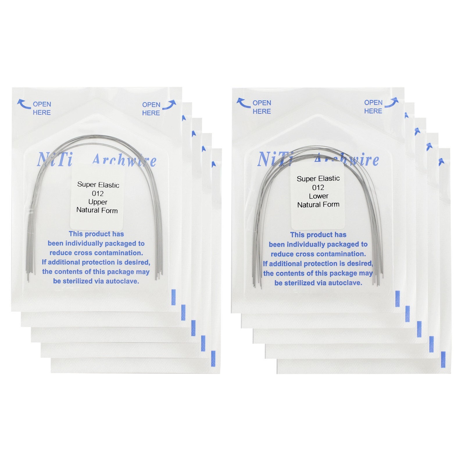 100PCS Dental Orthodontic Super Elastic Niti Arch Wire Natural Round Rectangular