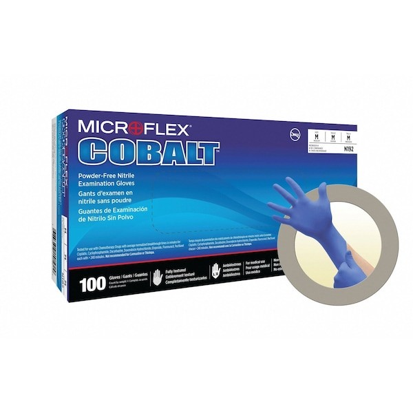Ansell N194 Microflex Nitrile Exam Gloves, Textured Fingertips, 3.9 Mil,