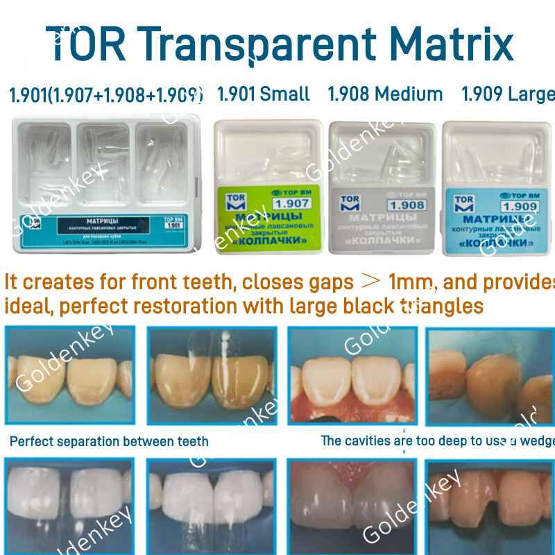 Dental Clear Matrix Transparent Anterior Matrices Bow Fit Bioclear L/M/S TOR VM