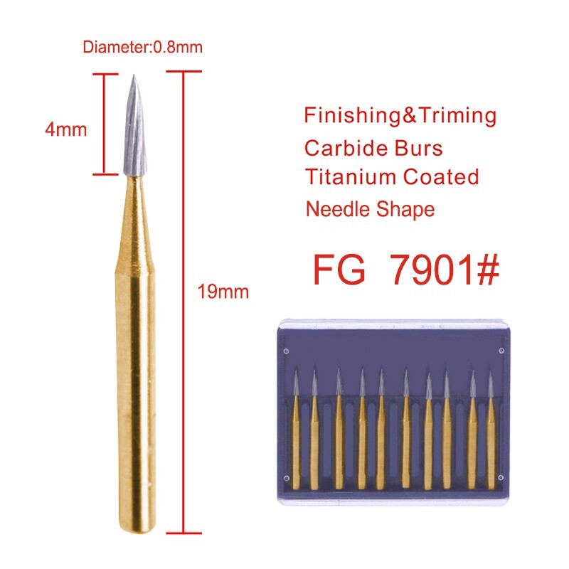 10Pcs Dental FG 7901 Tungsten Steel Carbide Burs fit for High Speed Handpiece
