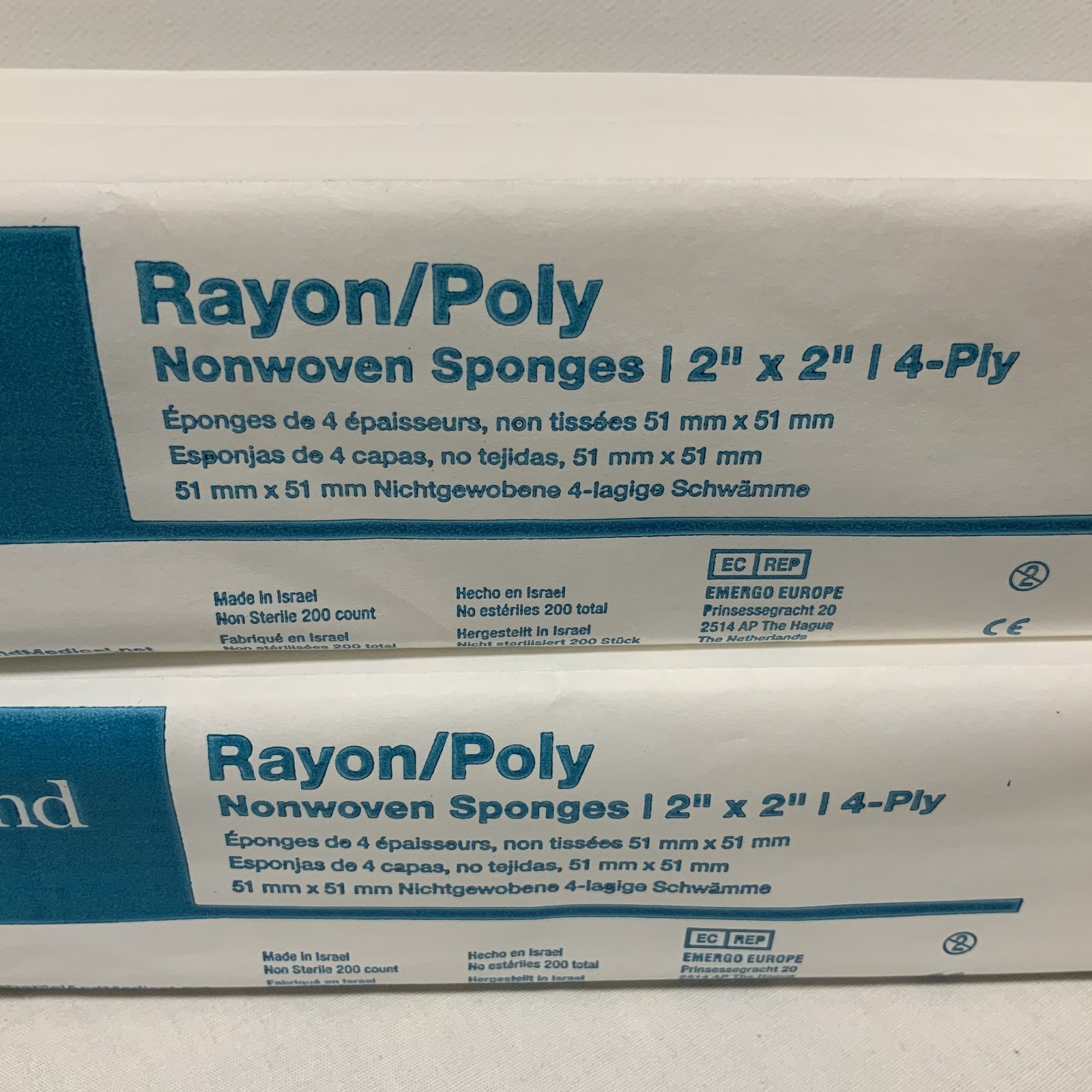 Richmond Nonwoven Sponges Rayon/Poly 400 count 2″x2″ 4-ply REF 300634