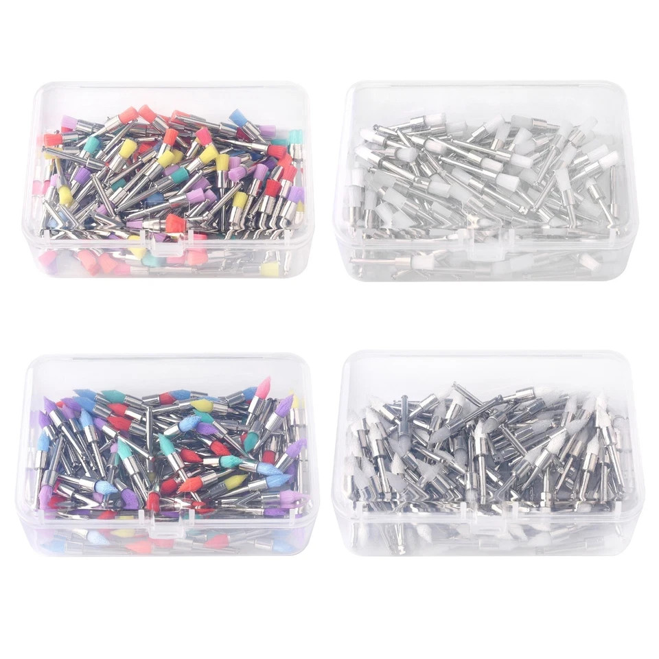 Dental White & Colorful Prophy Polishing Brush Nylon Flat Latch & Tapered Type
