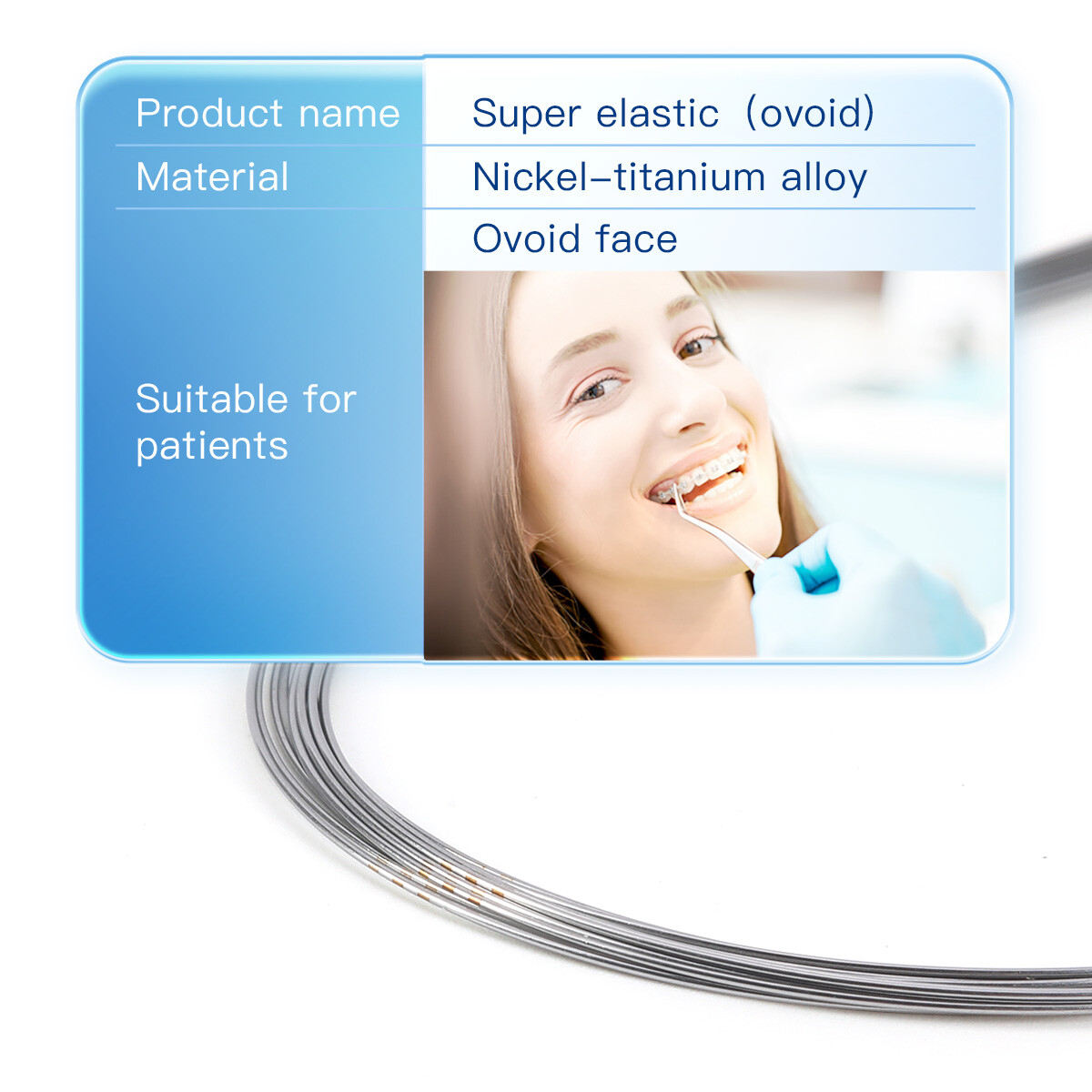 10Pcs AZDENT Dental Orthodontic Round Arch Wires Super Elastic Niti Ovoid Form