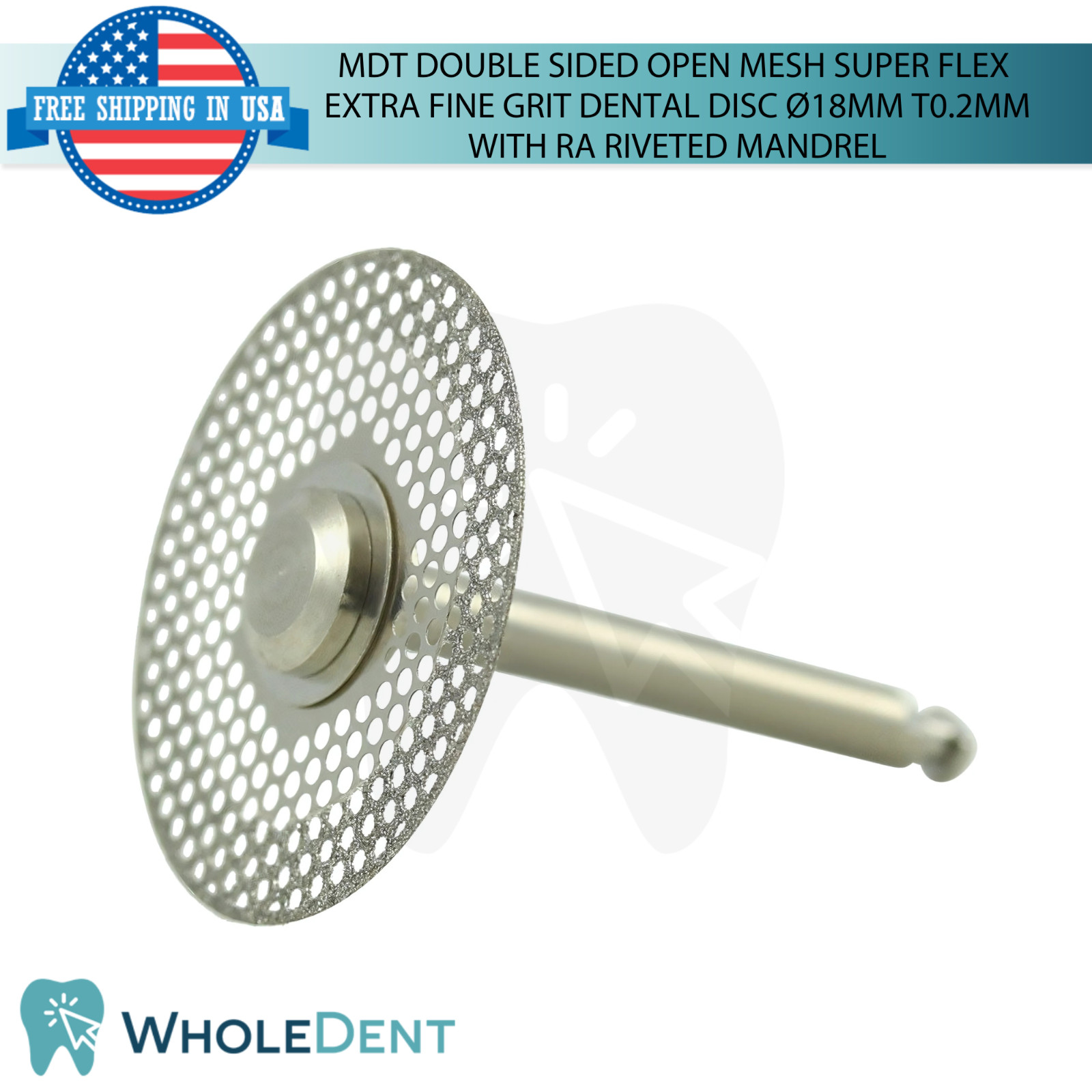 Double Sided Open Mesh Super Flex Extra Fine Grit Dental Lab Disc Ø18mm T0.2mm
