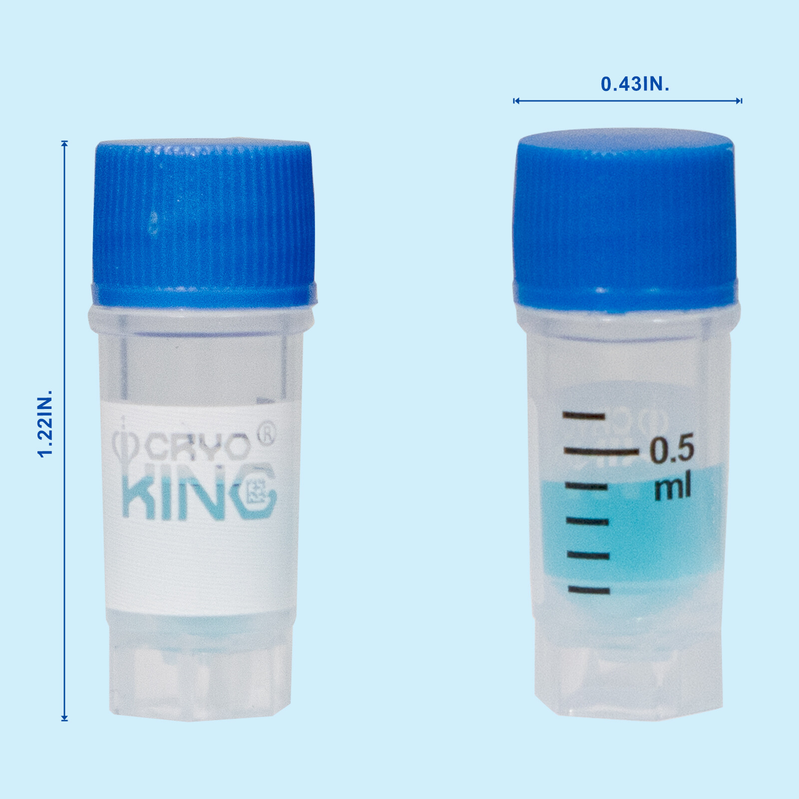 Cryogenic Vials- 0.5mL External Thread, without barcode, 25/Bag 500/Pk 1000/Cs