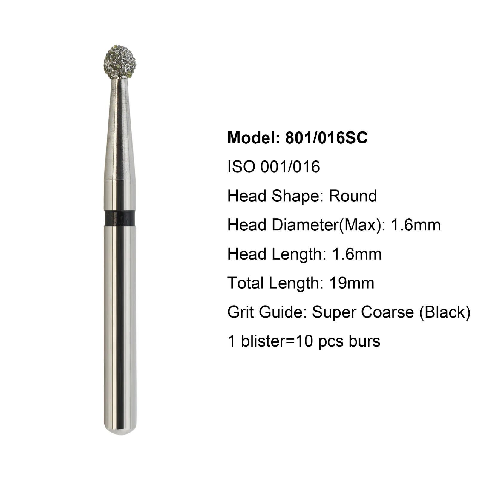 Diamond Dental Burs 856 379 801 FG Round End Taper Football Barrel Pear Flame