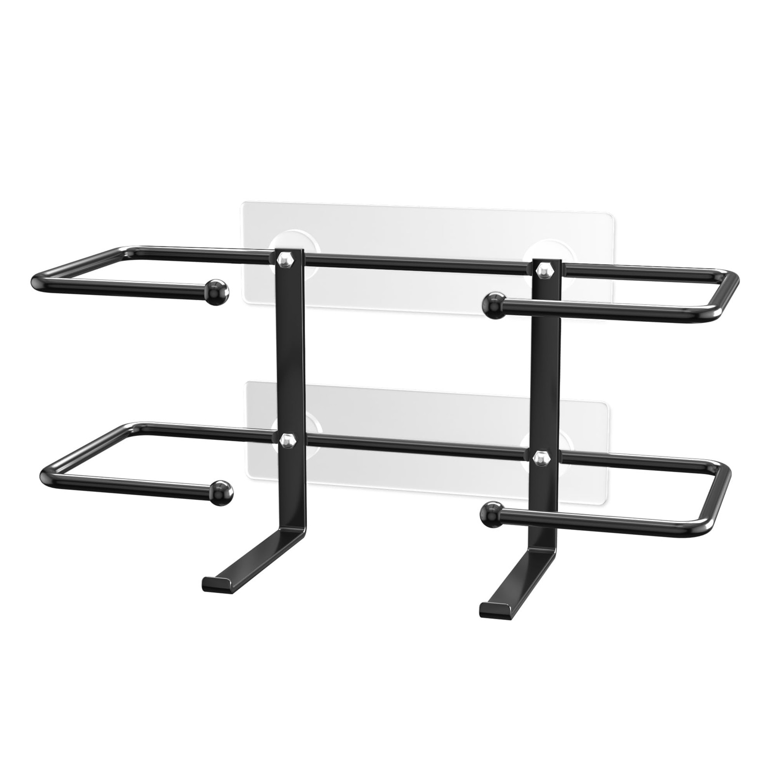 Glove Box Holder, Adhesive Wall-Mounted Metal Dispenser, Tool-Free black
