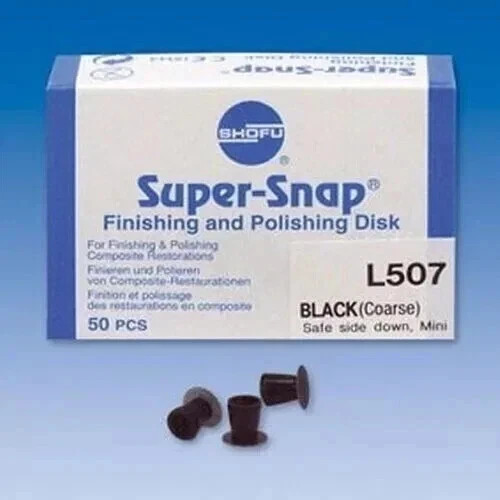 5 X SHOFU Super Snap Finishing & Polishing 50 Disc Pack L507 BLACK COARSE