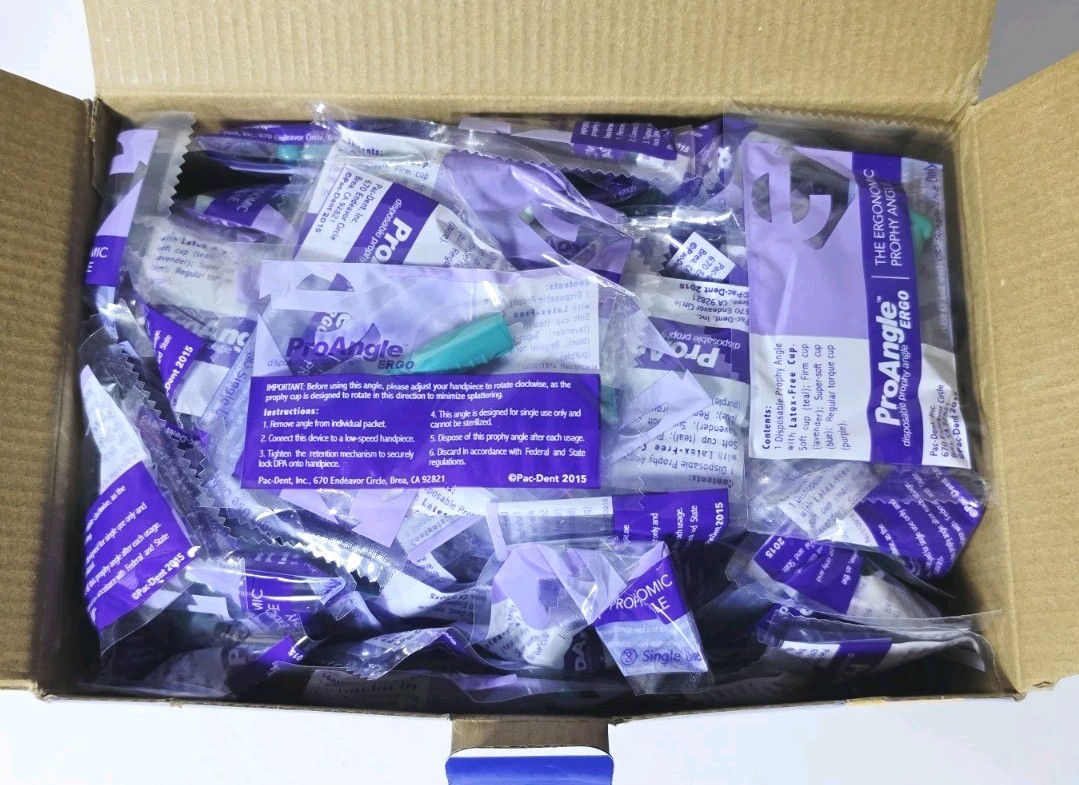 Pac-Dent ProAngle Ergo Disposable Prophy Angle Soft Cup Teal 144ct 168-144