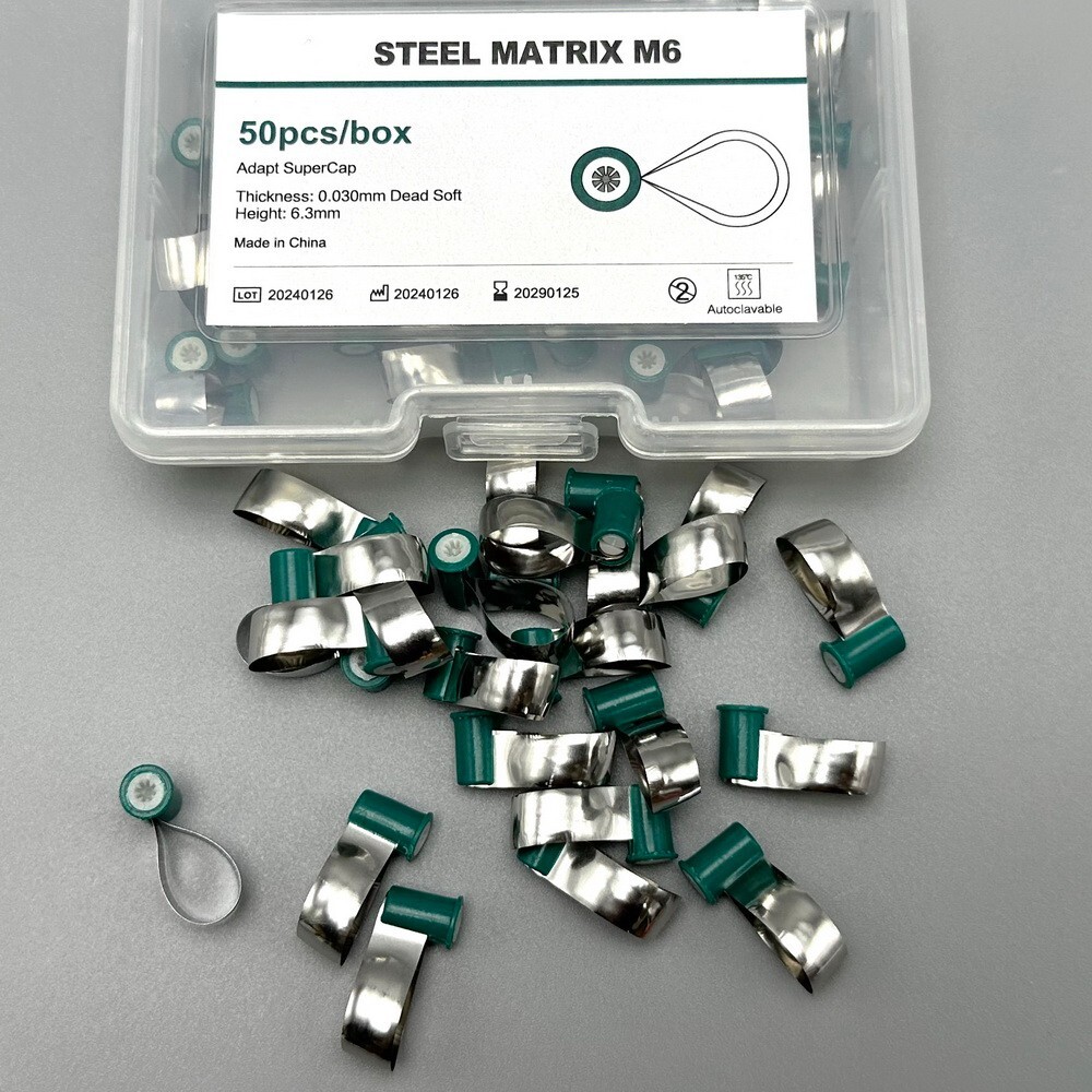 Dental Adapt SuperCap Steel Matrix M6 Matrices 50Pcs/Box Thickness 0.038 mm