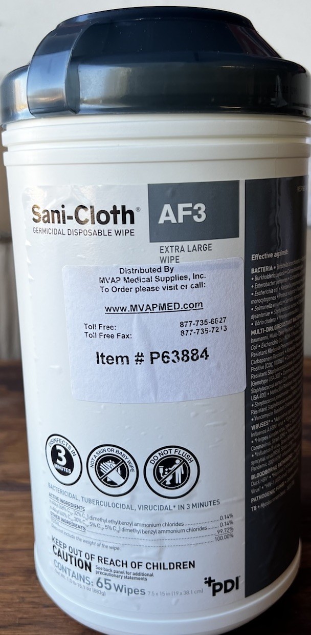 Sani-cloth wipes AF3 Extra Large Wipes 65 Wipes Total