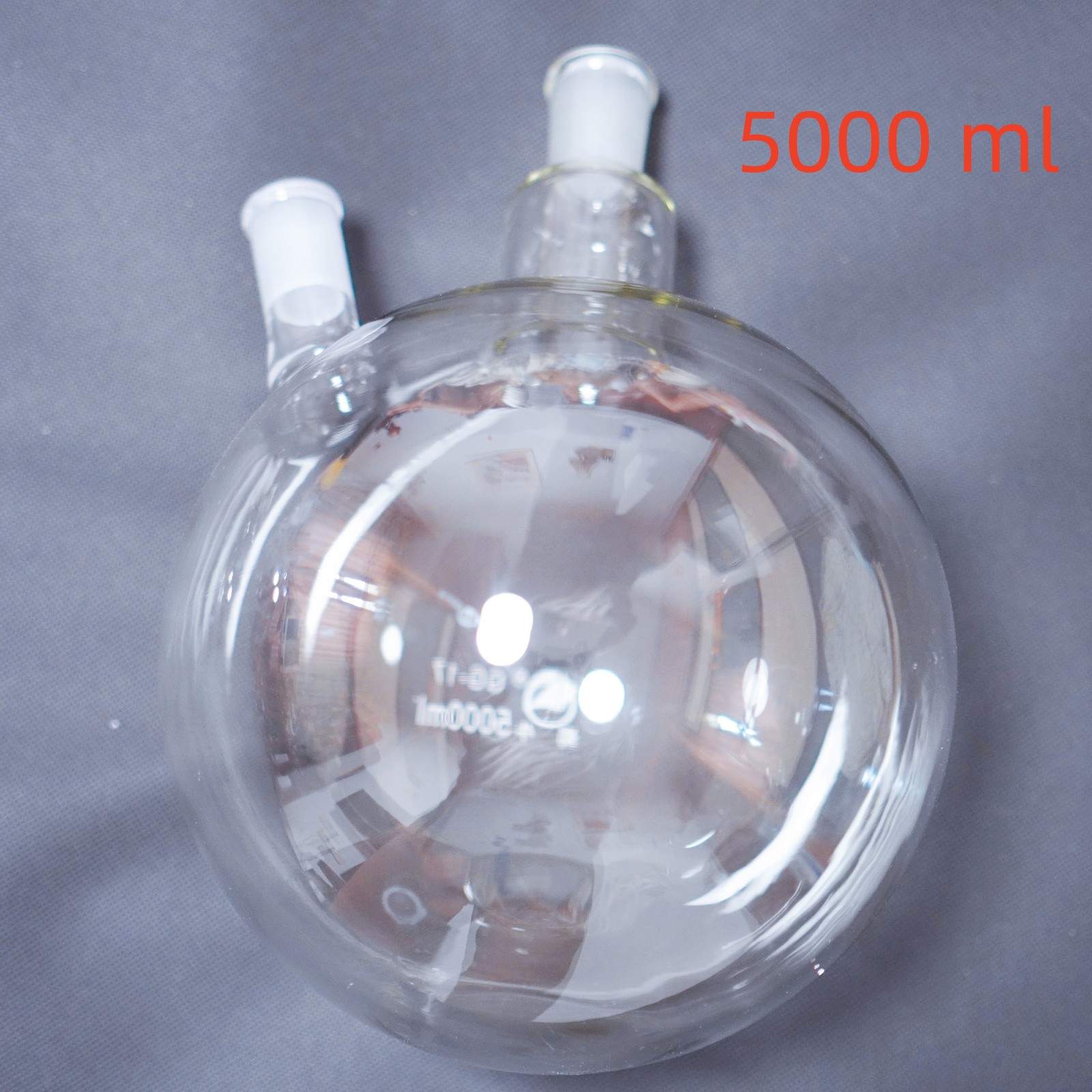 Lab glass round bottom boiling flask 2-neck 24/40 joints 1000 ml – 5000 ml 24/40