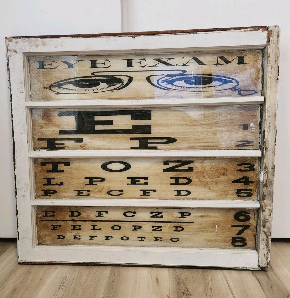 Eye Chart Vintage Repurposed/ Wall Art