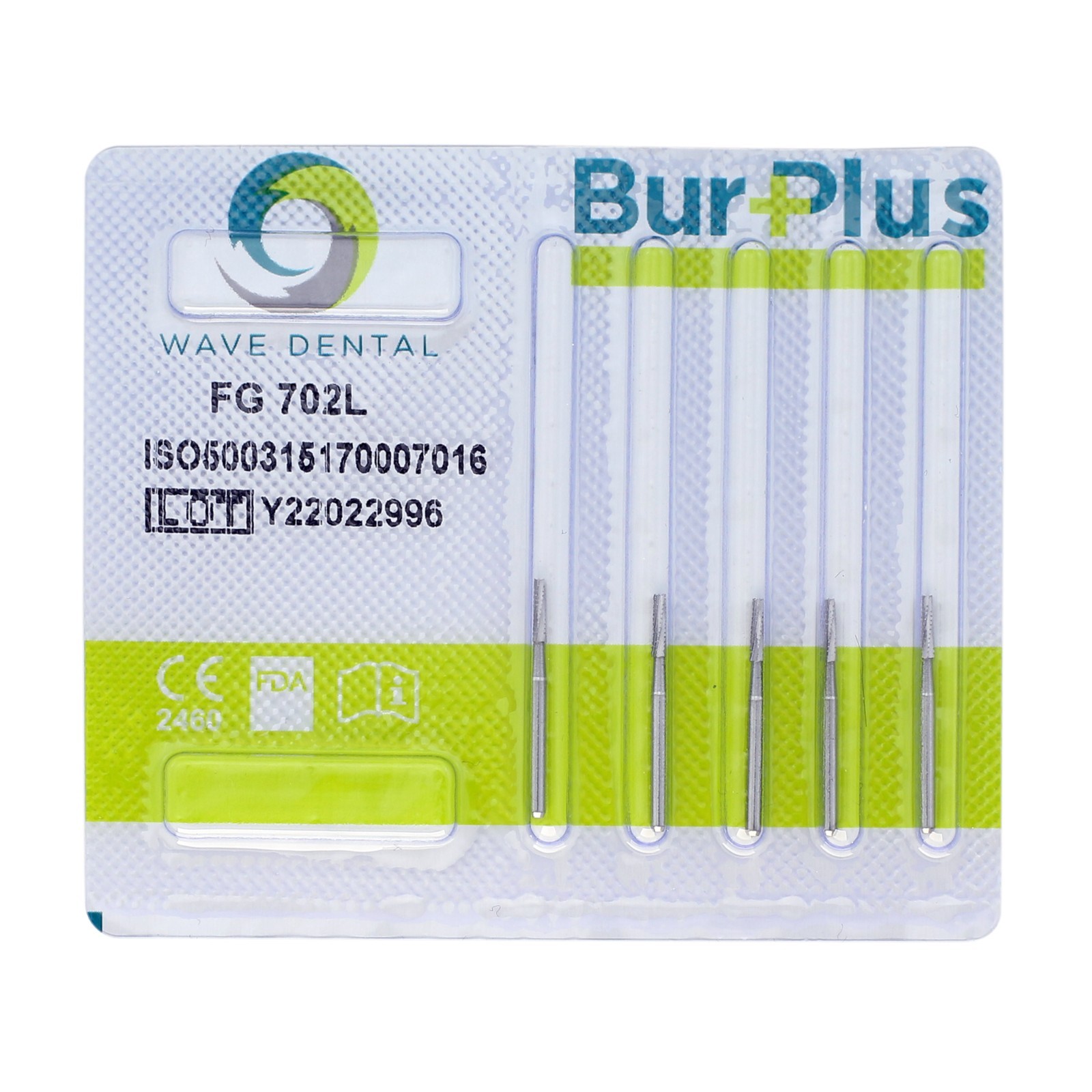 Wave Dental Operative Carbides FG Burs 702L Flat End Taper Cross Cut Long Head