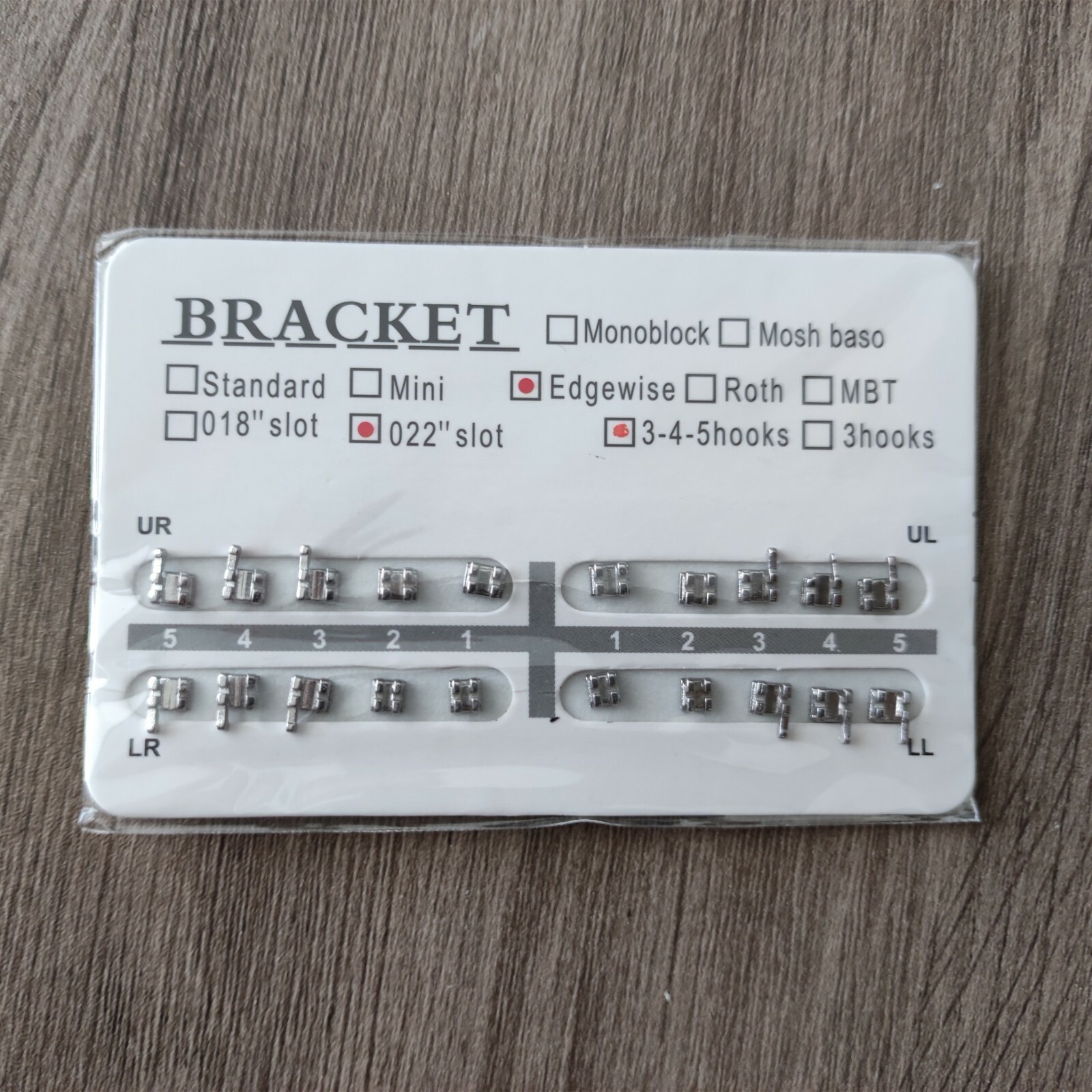 10Sets Dental Brackets Orthodontics Standard Edgewise 0.022 Slot 345 With Hooks