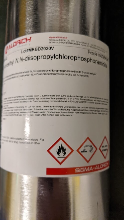 302309 Sigma-Aldrich 2-Cyanoethyl N,N-diisopropylchlorophosphoramidite 5g
