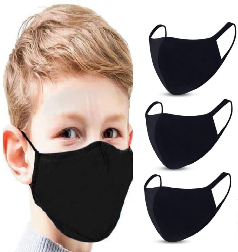 3 Packs Cotton Children Washable,Reusable Black ,Breathable For Personal Care…