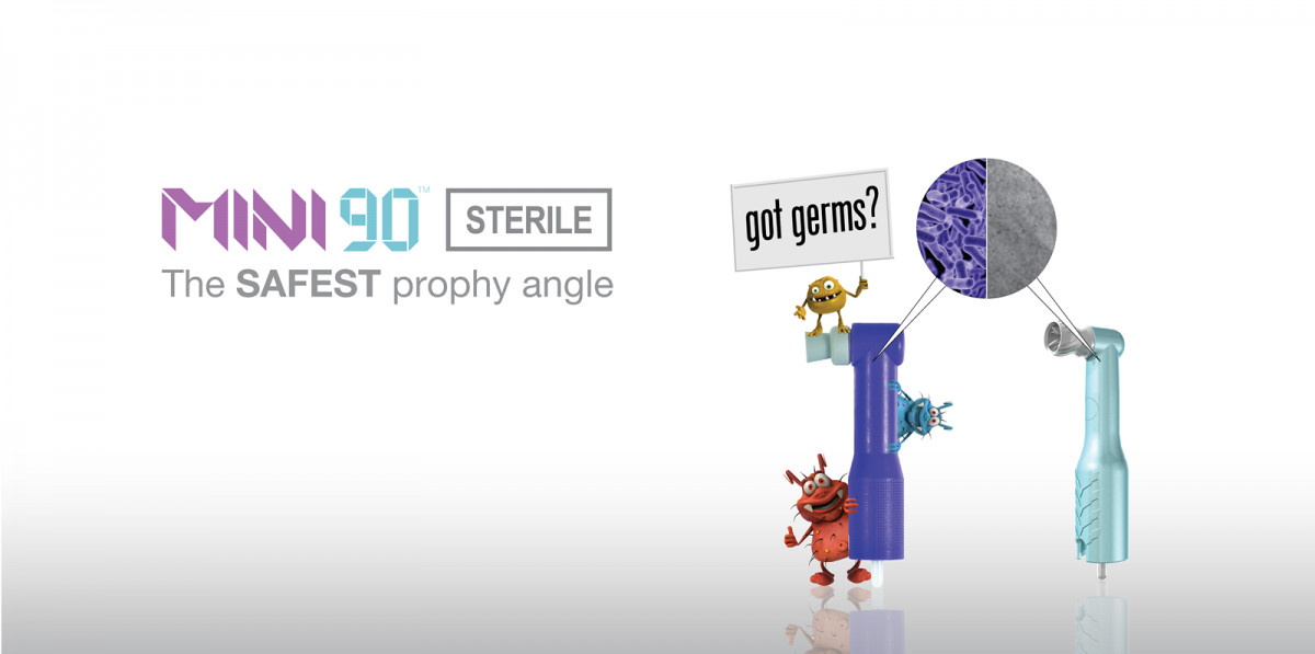 500pc PacDent Mighty Mini Prophy Angle 90 Deg Gray Soft Cup Teal Latex Free