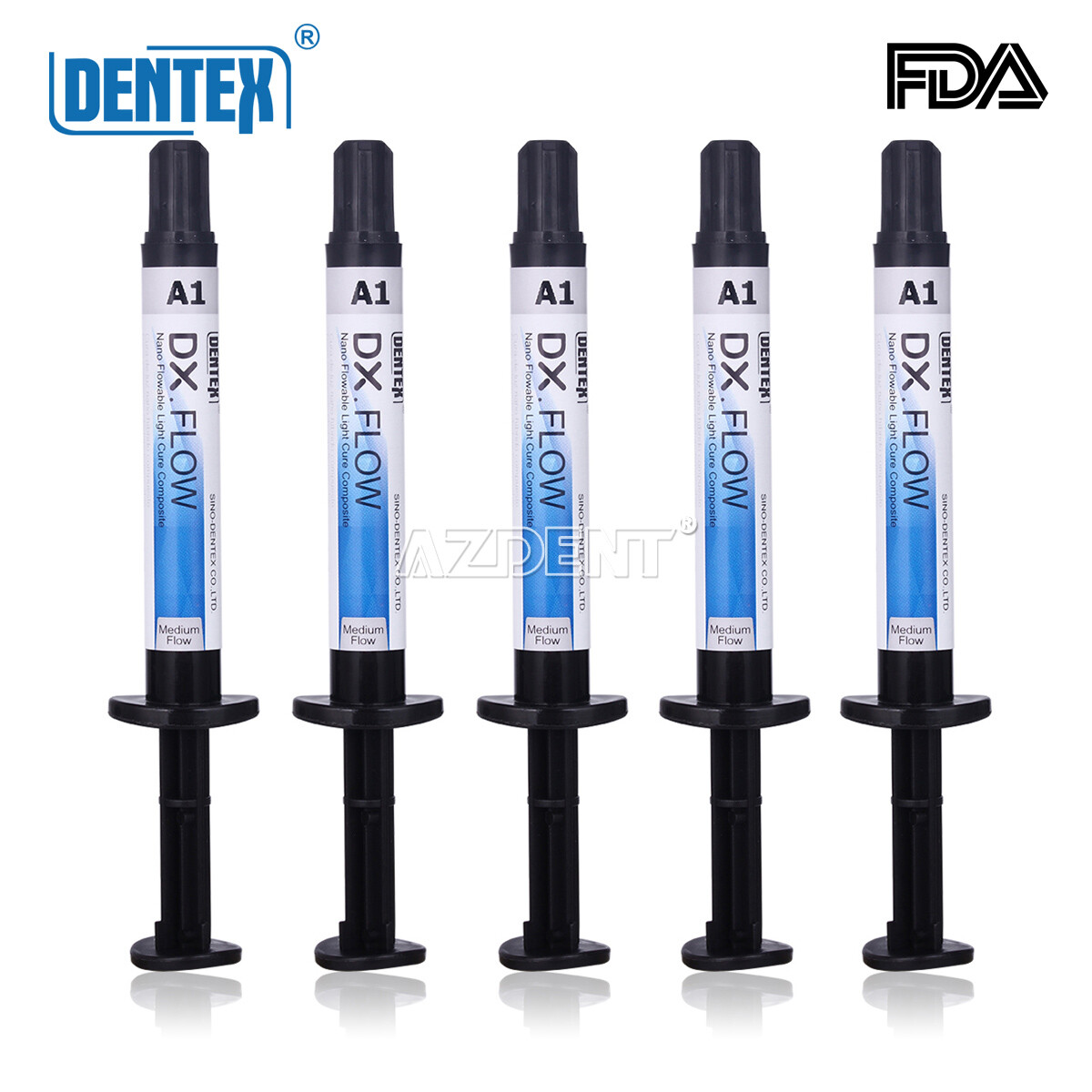 DENTEX Dental Flowable Light Cure Composite Resin Medium Flow A1/A2/A3 Shade
