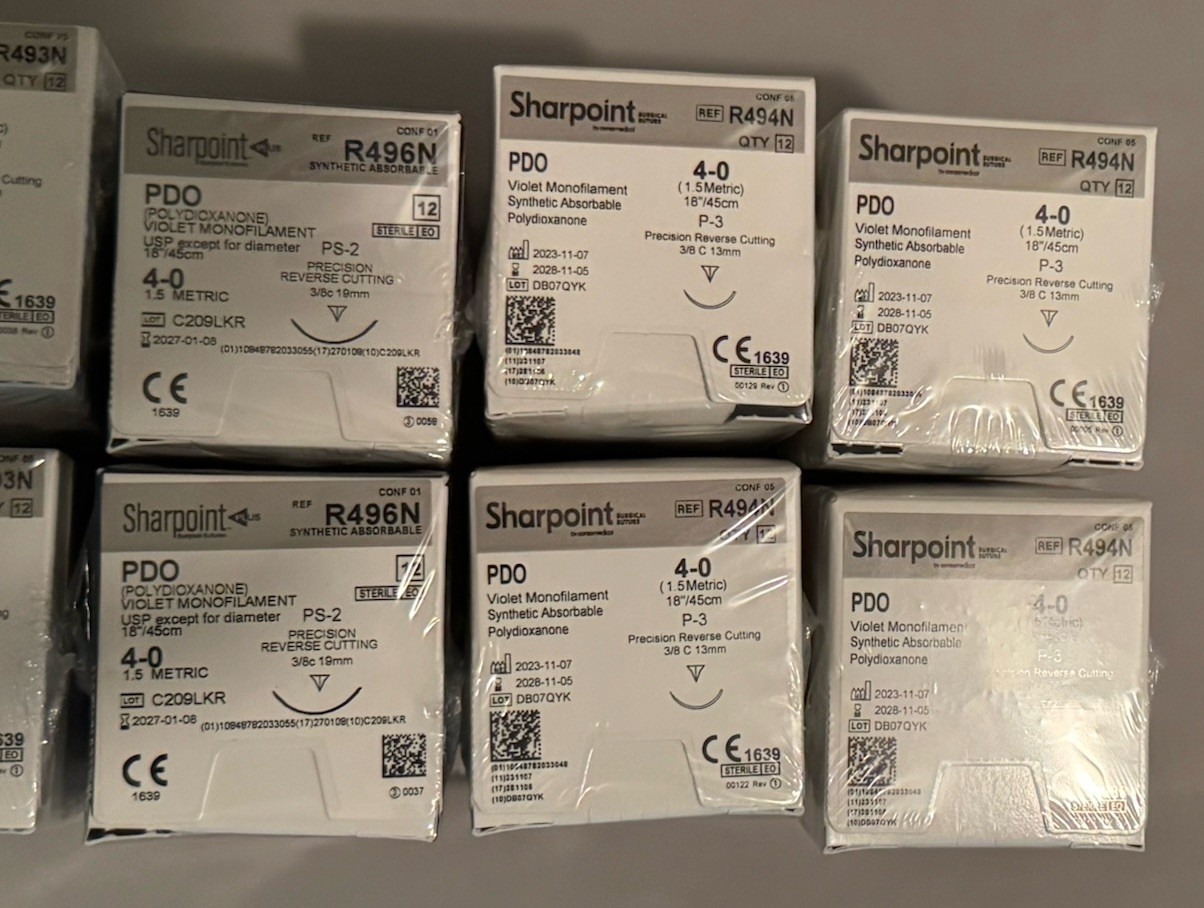 SharpPoint PDO 4-0 P-3 13mm Reverse Cutting Suture 18” Box of 12