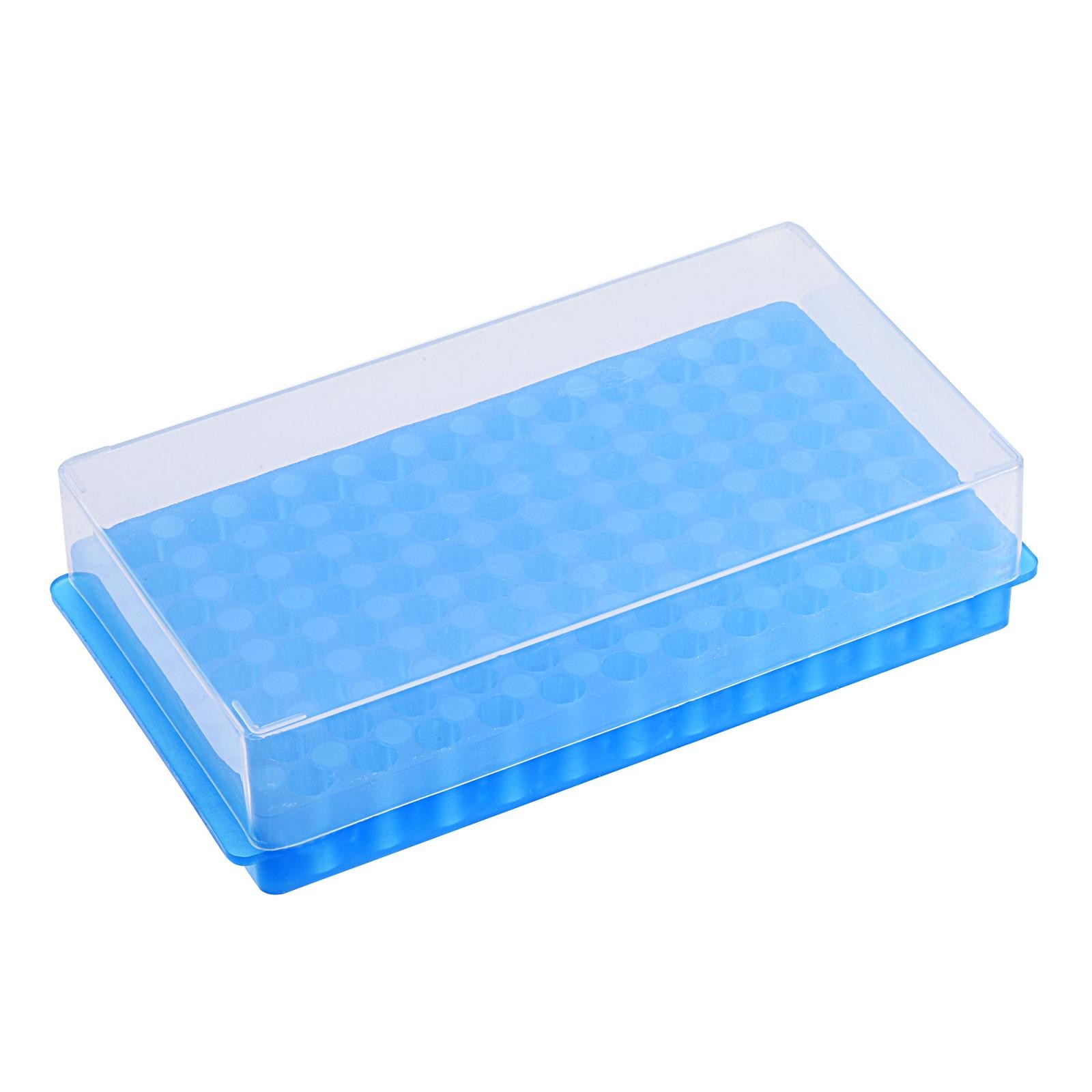 96-Well Double Panel Plastic Centrifuge Tube Rack 10.5mm/8.5mm Hole Dia with Lid