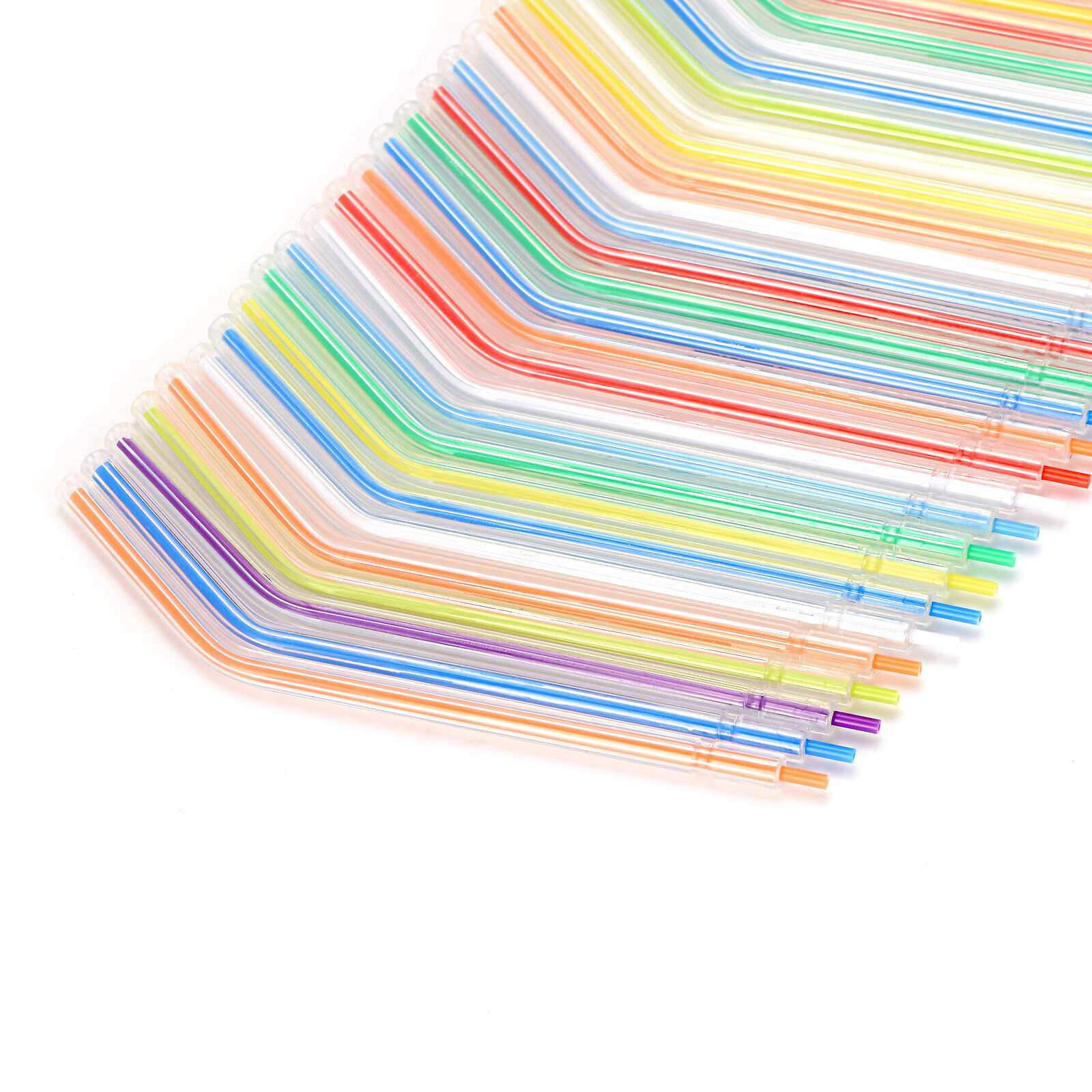 250 Pcs Colorful Plastic Disposable 3-Way Dental Syringe Air Water Nozzles Tips