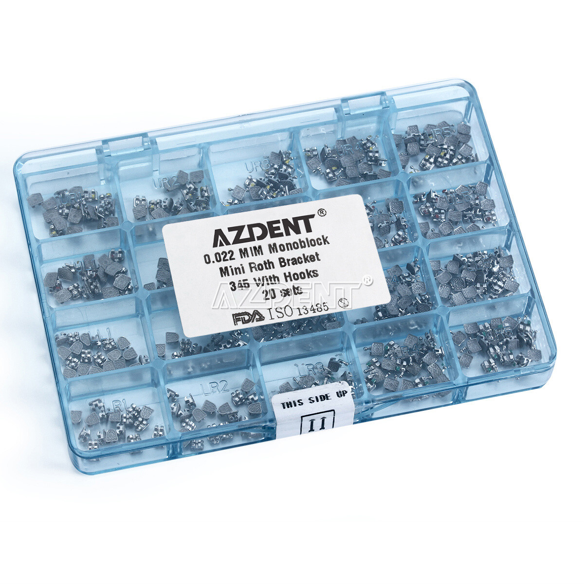 Dental Orthodontic Monoblock Bracket Braces Mini Roth 022 Hooks 3-4-5 AZDENT