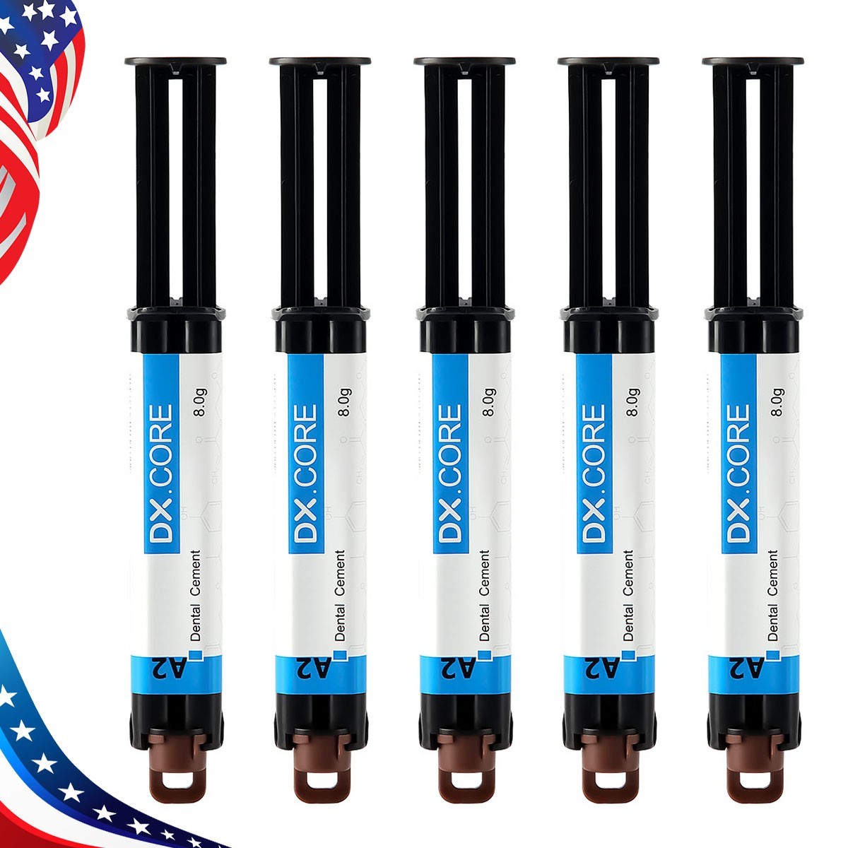 Dentex Dental Dual Cure Flowable Composite Resin A2 Core Build Up Syringe
