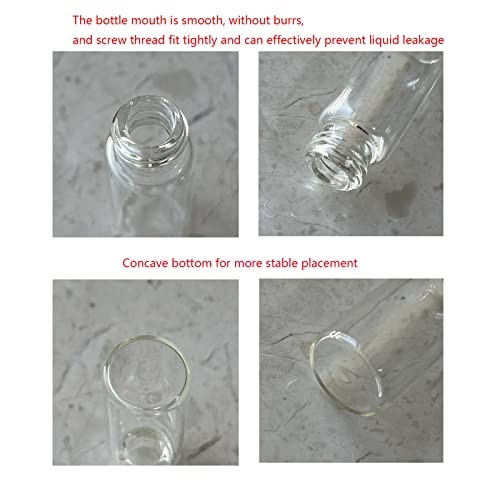 Clear Glass Vials 4ml 1 Dram Screw Caps Plastic Stoppers Leak Proof Sample